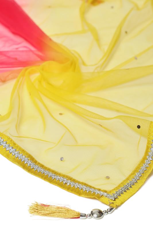 Soch Womens Yellow Sequin Embellished Georgette Blend Ethnic Gown