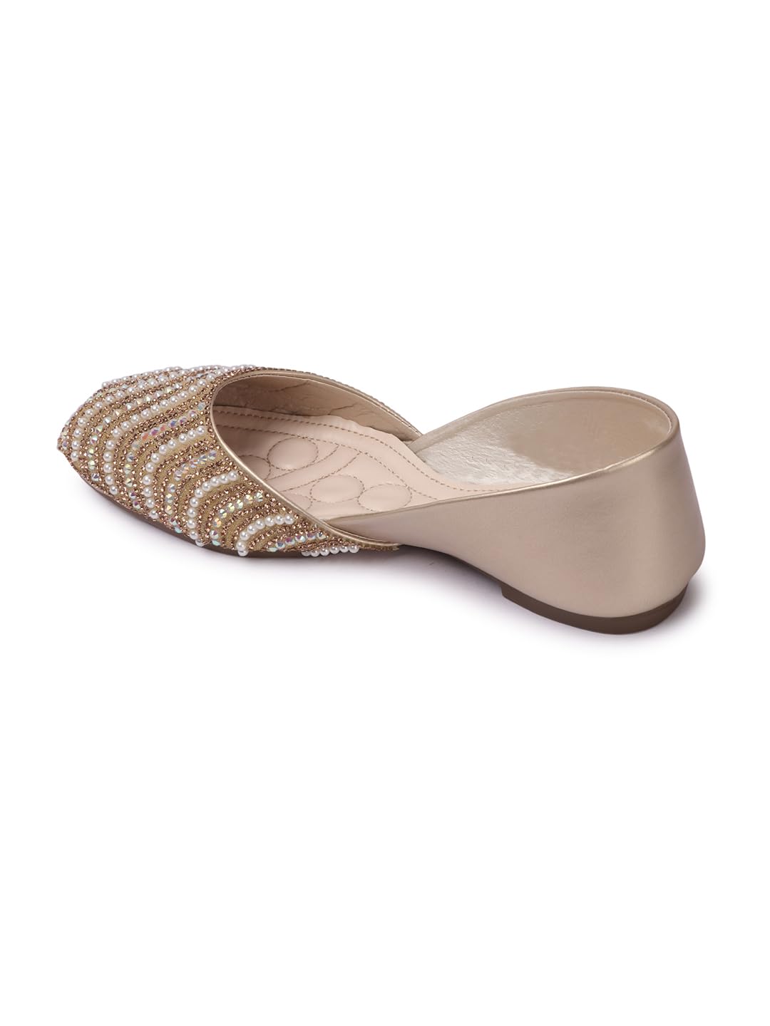 SVYA Juttis & Mojaris Traditional Hand Embroidered Stone Designs for Women & Girls (Copper, UK Footwear Size System, Adult, Women, Numeric, Medium, 3)
