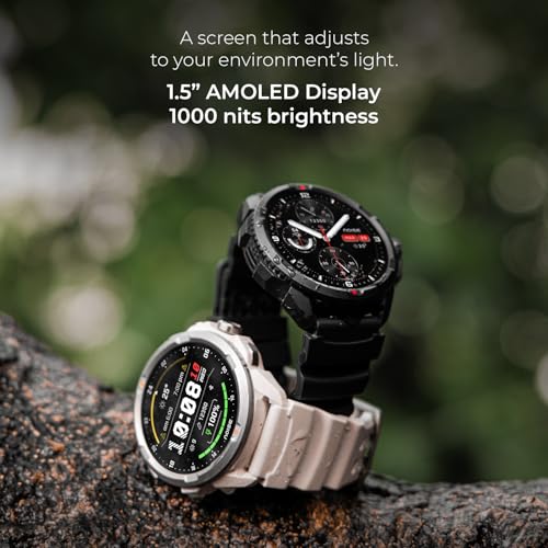 Noise Endeavour Pro Outdoor Rugged Military Smart Watch, Titanium Alloy Bezel, Dual-Band GPS, 164ft Water Resistance, 28 Days Battery on Standby, AI Companion, for iOS & Android (Carbon Black)