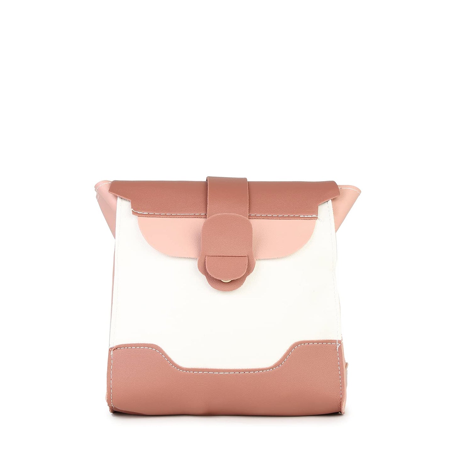 Haute Sauce Women white clutch bag with pink flap (HSHB1218)