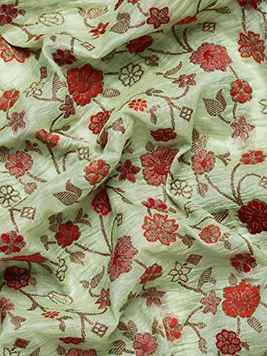 MOHEY Women's Saree, Suitable for Party, Anniversary & Wedding Sari for Women, All Over Jaal, Bordered Art Silk (Green)