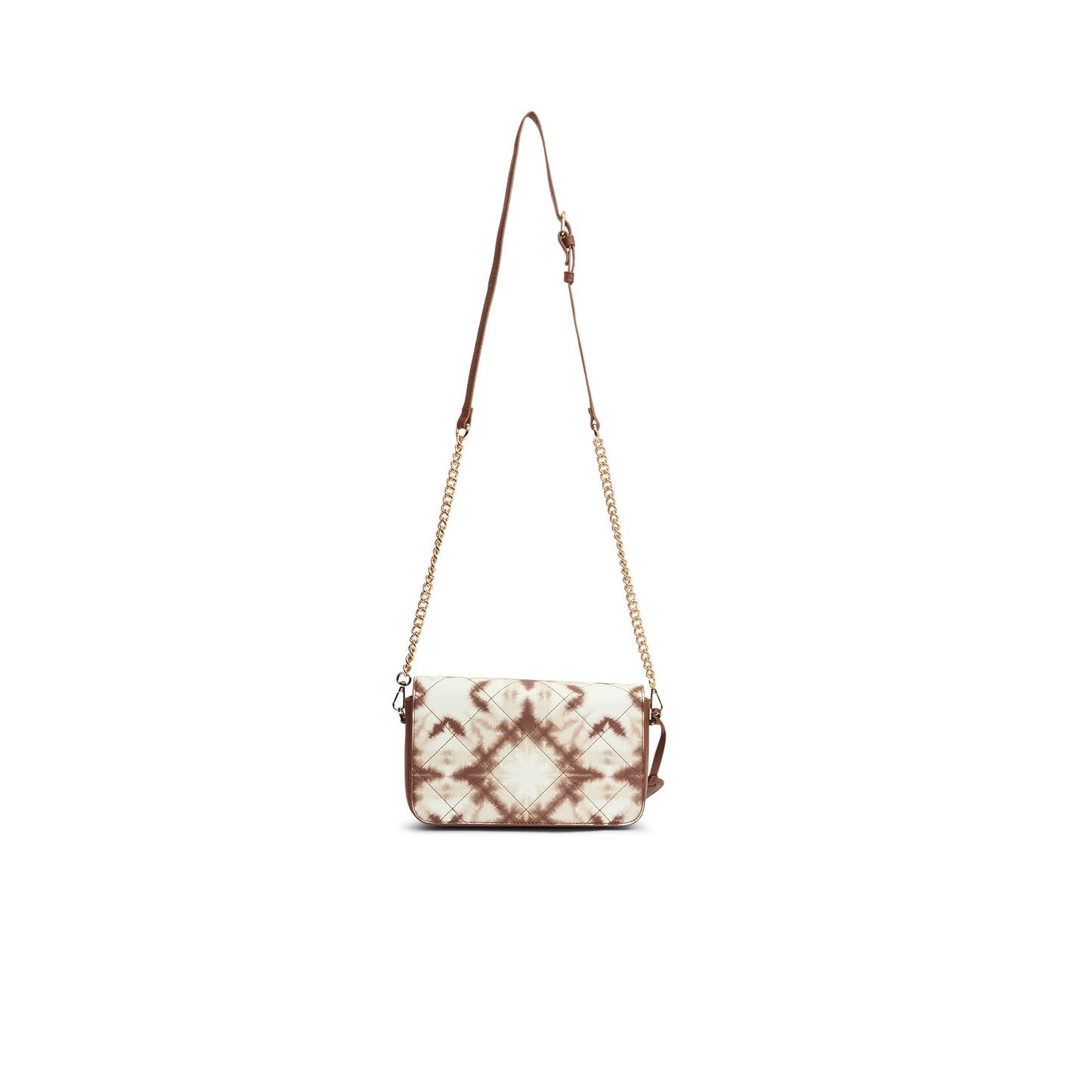 Caprese Shibori Medium Sling Bag for Women with Adjustable & Detachable Strap | Printed Faux Leather Shoulder Bag with Multi-Compartments | Zipper & Magnetic Button | Detachable Charm (Brown)