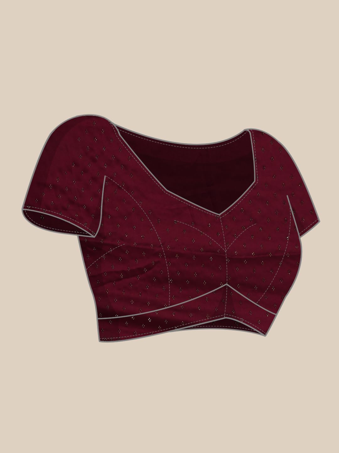 MOHEY Wine Satin Embroidery|Stone Work Saree for Women