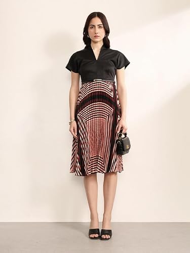 Kazo Palette Midi Dress with Belt (Multicolor XL)