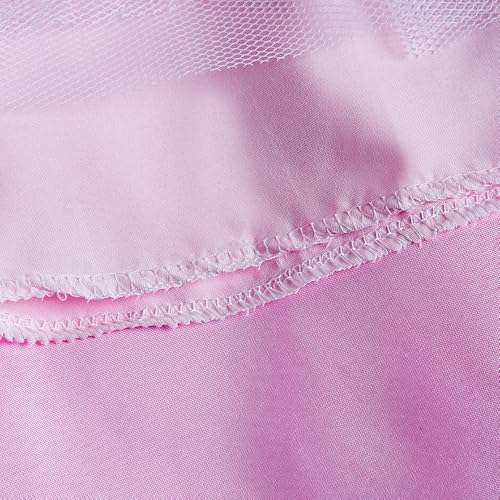 Hopscotch Girls Pink Short Sleeves Floral Applique Ruffled Gown for Age (6-7 Years)