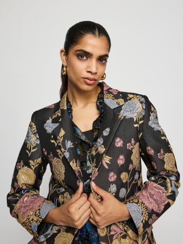 Label RITU KUMAR Women's Neoni Black Polyester Floral Jacket