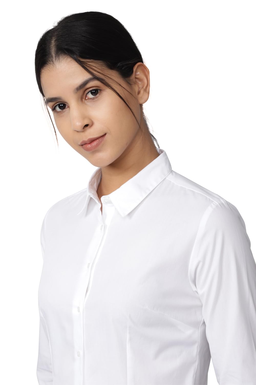 Van Heusen Cotton Women's Solid Regular Fit Shirt (VWSFCRGFW79450_White