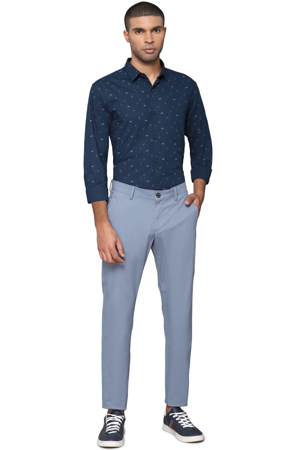 Allen Solly Men's Slim Casual Pants (ASTFQSRFM12992_Blue_36)