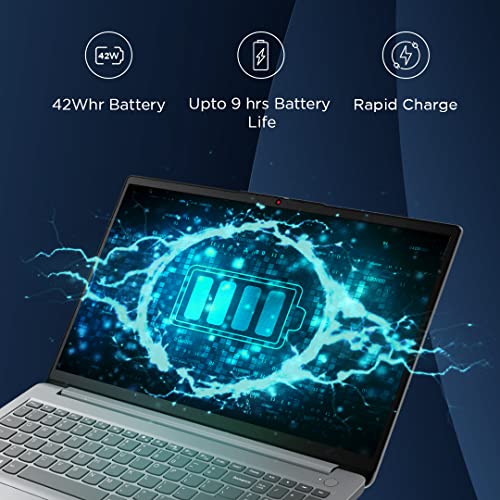Lenovo IdeaPad Slim 1 AMD Ryzen 7 5700U 15.6" HD Thin and Light Laptop (16GB/512GB SSD/Windows 11 Home/MS Office 2021/1 Year Warranty + 1 Year ADP/Cloud Grey/1.6Kg), 82R400EFIN