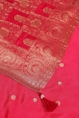 Soch Womens Fuchsia Chinon Zari Embroidered Salwar Suit