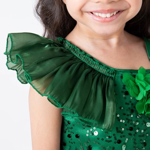 Hopscotch Girls Sleeveless Embellished Green Party Dresses for Age (12-24 Months)