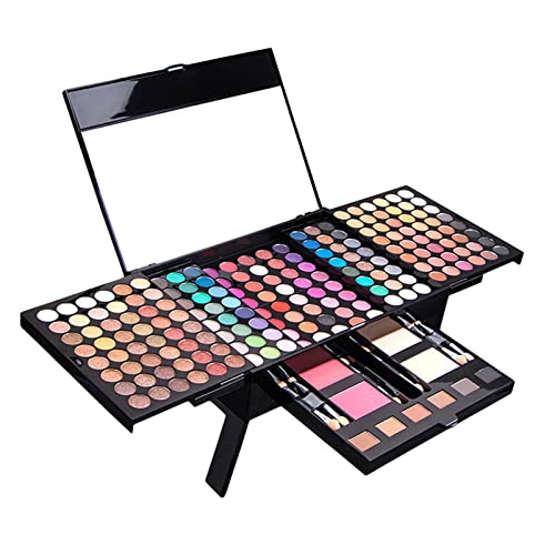 SAZ DEKOR® All-in-One Makeup Set 6 Eyebrow Powder with 184 Eyeshadow Professional|Makeup Box for Storage|Make Up, Cosmetic, Skincare Organiser for Women|
