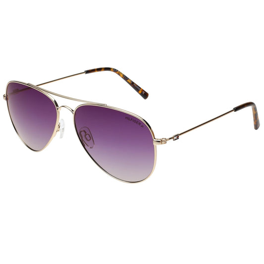 Tommy Hilfiger|Gold Full-rim Frame Aviator Sunglasses|Polarized | 100% UV Protection (UV 400) Green Gradient Faded Lens|Men's | Large | TH 1551PL C1 59 S