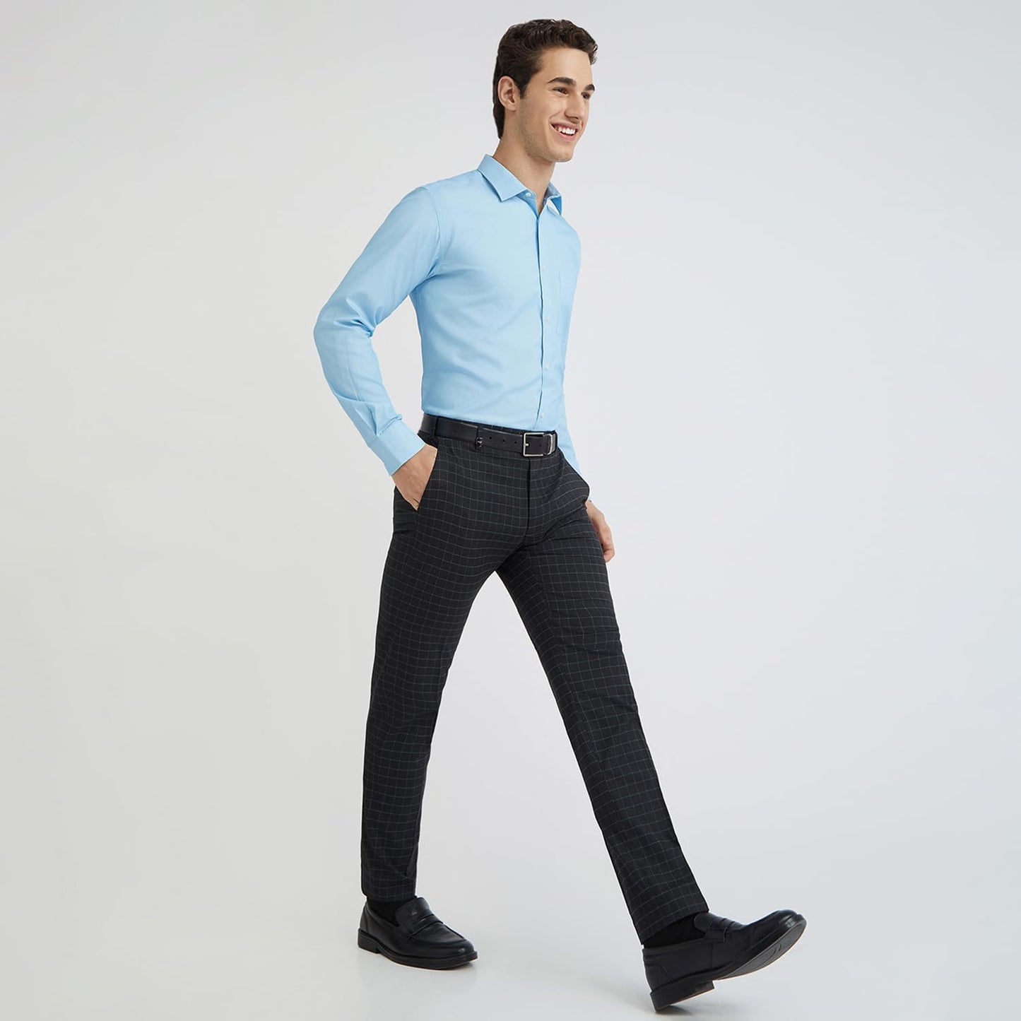 PARK AVENUE Men's Slim Pants (PMTY07055-B8_Black