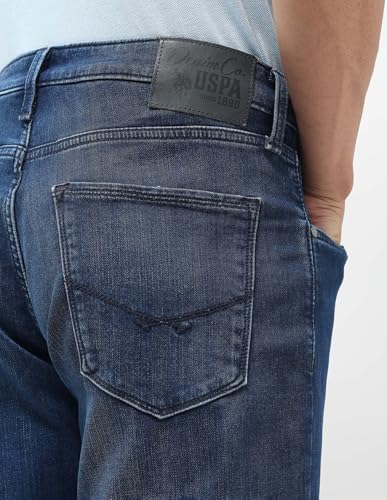 U.S. Polo Assn. Denim Co. Men's Harold Slim Straight Fit Blue Jeans (UDJEN1899_Blue_32)