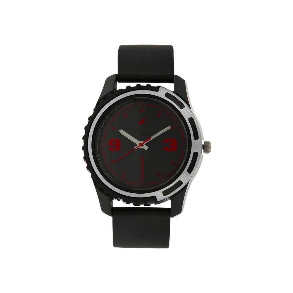 Fastrack Silicone Casual Analog Black Dial Men's Watch-Nl3114Pp03/Np3114Pp03, Band Color:Black