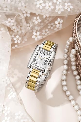 Daniel Hechter Paris Opera Collection Square Dial Watch for Women with Roman Indices and Stainless Steel Strap-DHW2004