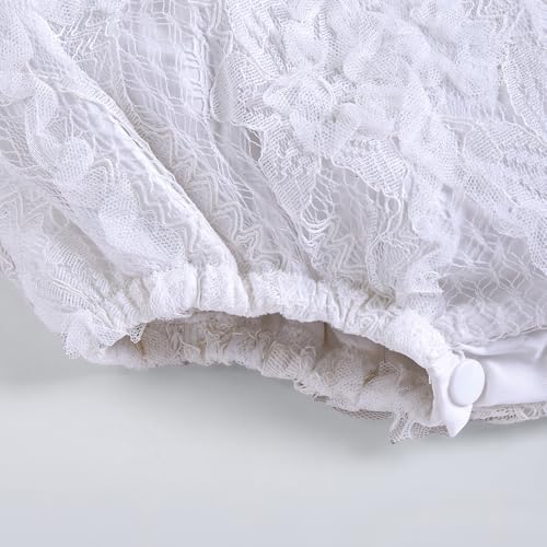 Hopscotch Girls White Full Sleeves Lace Embellished Onesie For Age (9-12 Months)