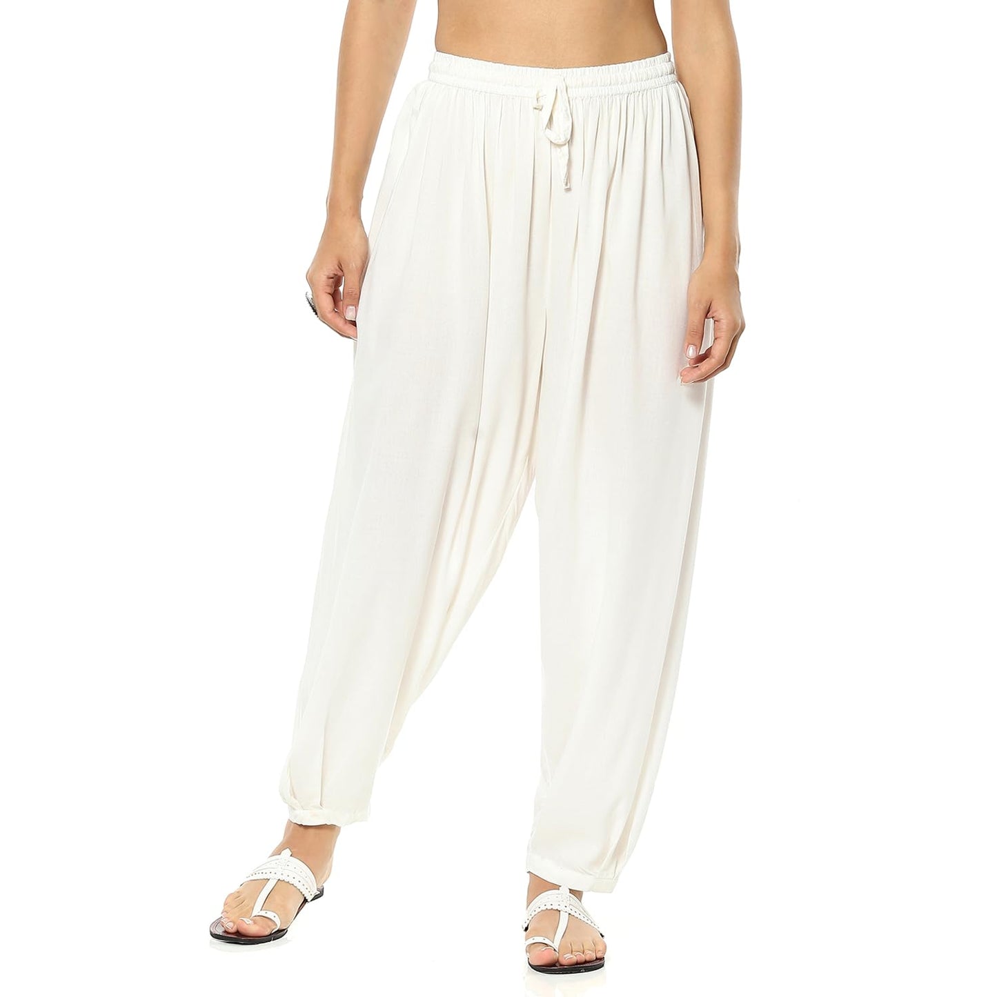 Rangriti Women's Regular 1 Salwar (CRE22001AW24WHT_Owht