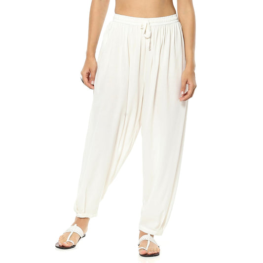 Rangriti Women's Regular 1 Salwar (CRE22001AW24WHT_Owht