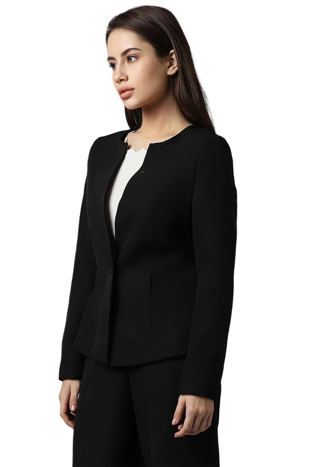 Allen Solly Women's Blazer (AHBZCRGF616565_Black