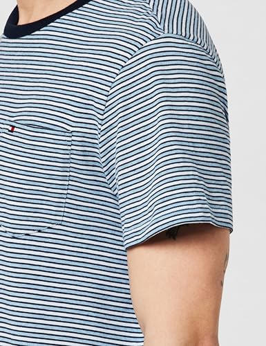 Tommy Hilfiger Men's Short Sleeve Custom Fit T-Shirt,B8372 Midtone Blue Heather,S