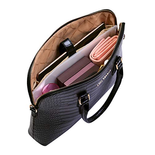 Lino Perros Womens Black Synthetic Leather Satchel (Black)