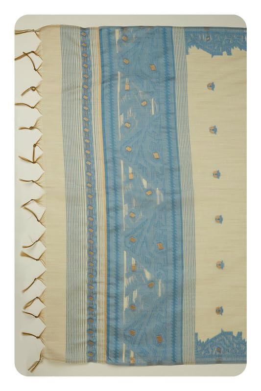 Soch Womens Blue Polyester Jamdani Dupatta