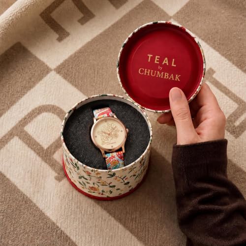 TEAL BY CHUMBAK White Analog Watch for Women | Jungle Beats Collection | Printed Vegan Leather Strap | Stylish Gift for Girls & Ladies | Casual & Work