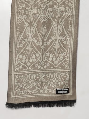 Ravaiyaa - Attitude is everything Men Reversible Floral Pattern Wool Scarf Muffler Winter Wear Warm Scarves 72" X 14" Inch (Beige)