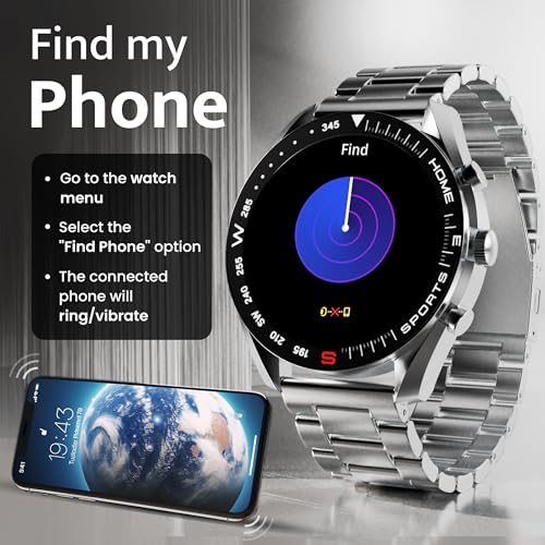 GOBOULT Mirage Smart Watch 1.39''HD Screen, Bluetooth Calling, IP67, Zinc Alloy Frame, 500 Nits Brightness, AI Voice Assistant, SpO2 Monitoring, 120+ Sports Mode (Inox Steel)