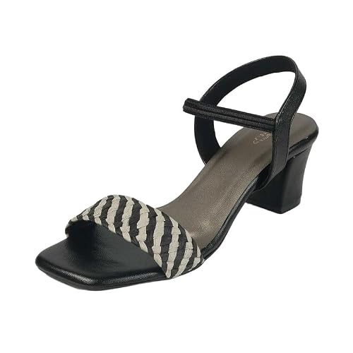 tresmode Cescross Women's Black Dress Block Heel Sandals in Size 8 UK / 41 EU