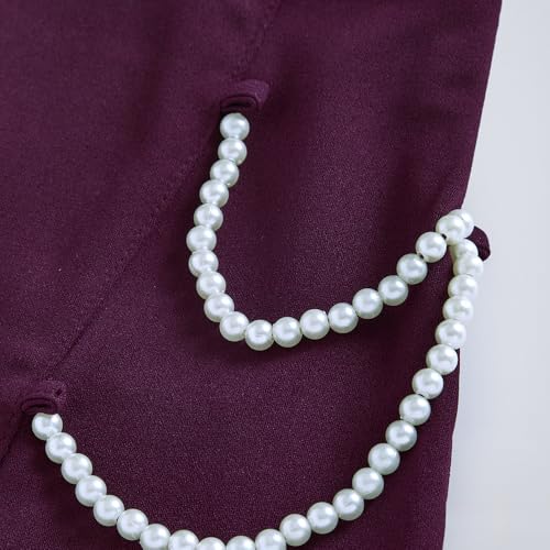 Hopscotch Girls Sleeveless Maroon 2-Pc Burgundy Pearl Accent Skirt Set (7-8 Years)