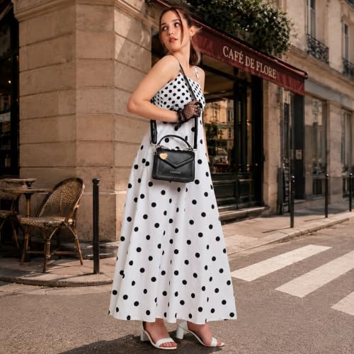 Caprese X Emily in Paris Tiara Small Satchel - Premium Textured Faux Leather Handbag for Women with Multi-Compartment Interior, Adjustable Detachable Strap & Exclusive Chain Flower Charm
