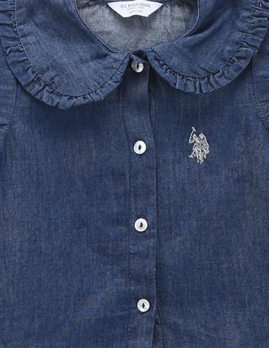 U.S. POLO ASSN. Girls Classic Peter Pan Collar Top Indigo
