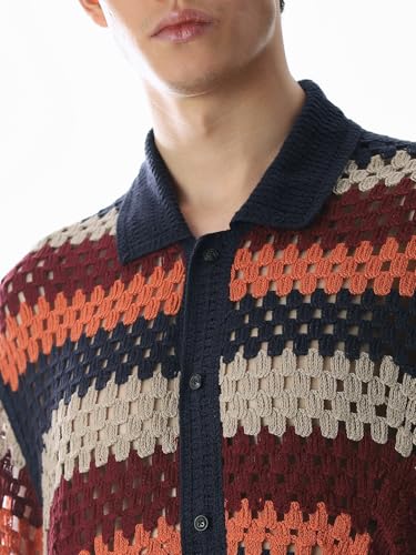 Jack & Jones Men's Oversized Multicolor Shirt
