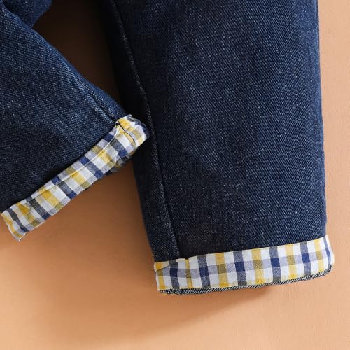 Hopscotch Boys Full Sleeves Checks Print Grey Jeans Set For Ages (3-4 Years)