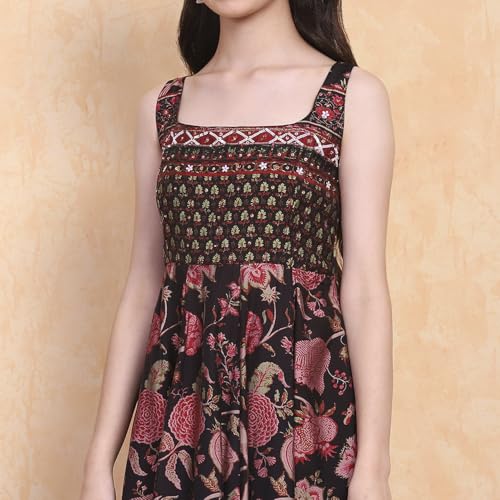 Biba Girl's Viscose Blend Kurta Set (KWSNKIS6406SS25BLK_Black