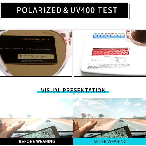 grey jack Oval TR90 Frame Polarized Sunglasses for Men Women,Classic Restro UV Protected Eyewear 3319 Transparent Pink Frame Brown Lens