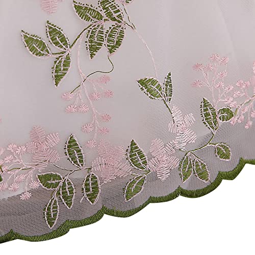Hopscotch Girls Fit And Flare Knee-Length Floral Applique Party Dress In Peach Color for Ages 12-24 Months
