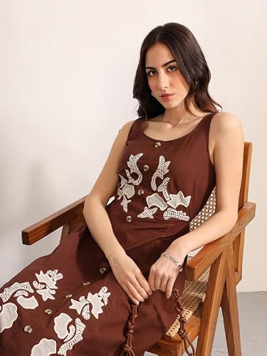 Kazo Dalton Midi Dress (Brown M)
