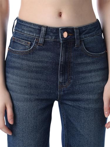 ONLY Women's Solid Slim Fit High Rise Blue Jeans
