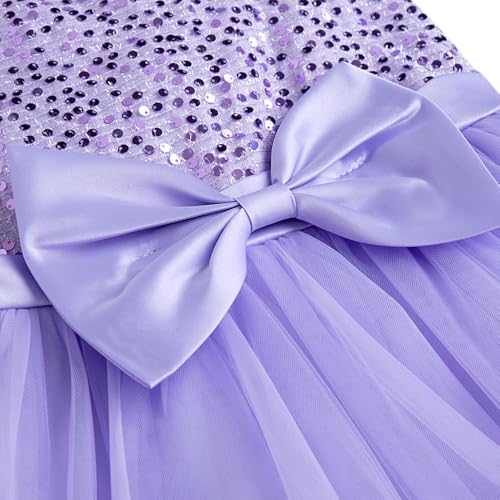 Hopscotch Girls Floor Length Party Dresses in Lilac Color For Ages (9-10 Years)