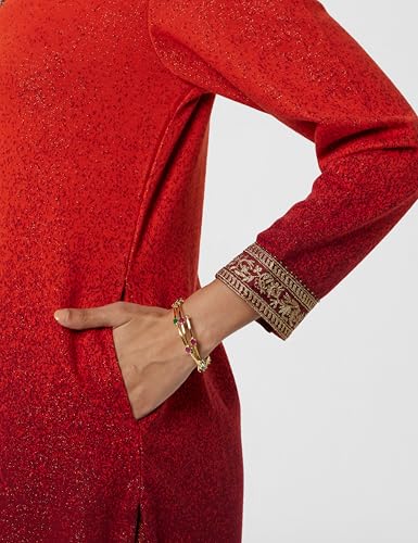 Biba Women Polyester Blend Solid YARNDYED STRAIGHT MIX AND MATCH Suit Set(WINTER W2226_RED MAROON_36)