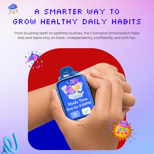 WatchOut Champion Smart Watch for Kids with Habit Builder & Health Tracking | Curved Smartwatch with Waterproof | Activity Tracker for Children | School-Safe Smart Watch for Boys & Girls Ages 3–17