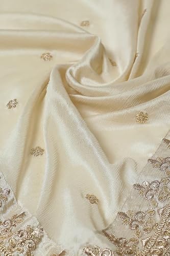 Soch Womens Cream Brocade Sharara Suit Set with Sequins