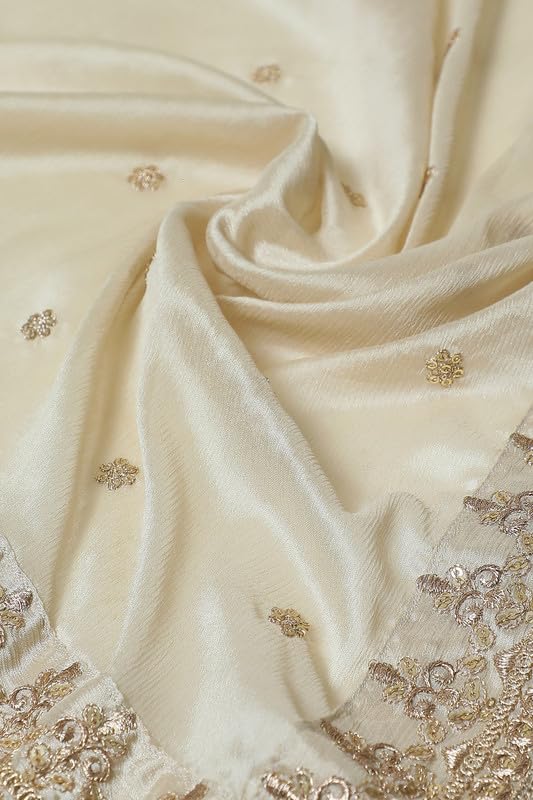 Soch Womens Cream Brocade Sharara Suit Set with Sequins