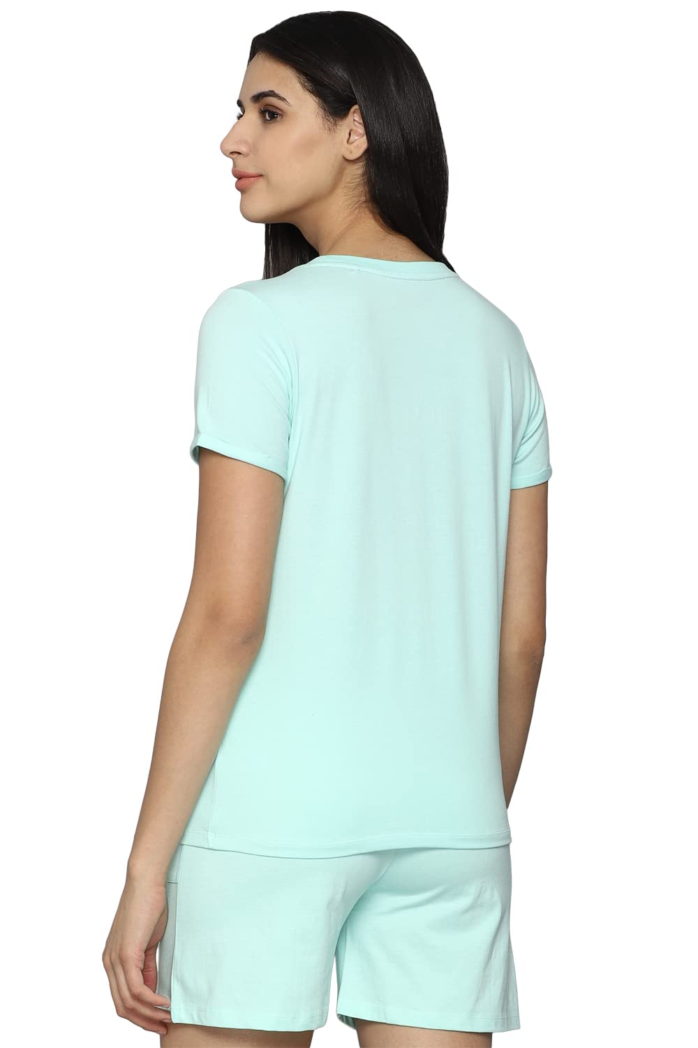 Allen Solly Women's Regular Fit T-Shirt (AHVSLRGF631743_Blue