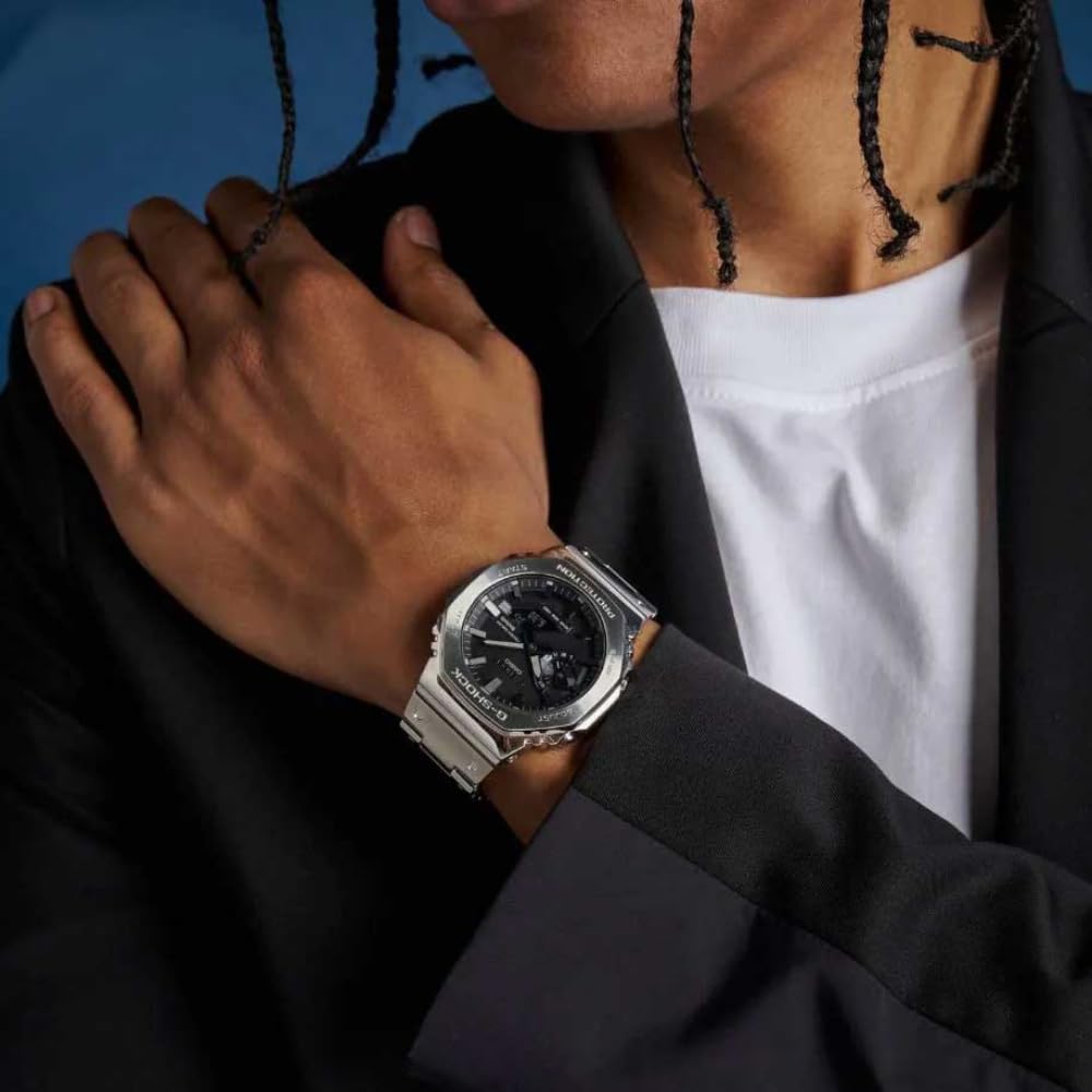Casio G-Shock GM-B2100D-1ADR Stainless Steel Bezel Black Analog-Digital Dial Stainless Steel Solid Band Men's Watch Tough Solar Bluetooth G1270