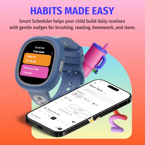 Noise Junior Champ 3 Smart Watch for Kids | 3-in-1 Look with 2 Switchable Bumpers, in-Built Learning Hub, Habit Builder, Exam & School Mode, SOS, 100+ Cloud Faces, Parental Control (Black Blaze)